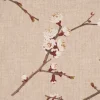 Dekostoff Halbpanama Leinenlook Japanese Blossom Kirschblütenzweige natur rot weiß 1,40m Breite