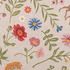 Dekostoff Halbpanama Leinenlook Floral Animal Garden natur bunt 1,40m Breite