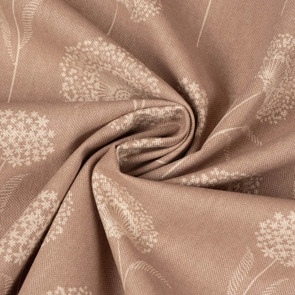 Dekostoff Halbpanama Leinenlook Elegant Dandelion Pusteblume taupe natur 1,40m Breite