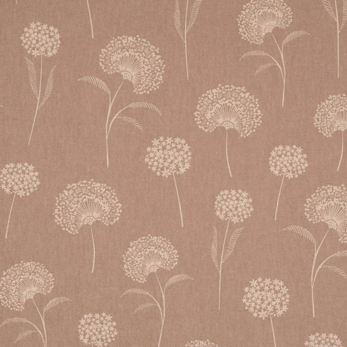 Dekostoff Halbpanama Leinenlook Elegant Dandelion Pusteblume taupe natur 1,40m Breite