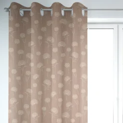 Dekostoff Halbpanama Leinenlook Elegant Dandelion Pusteblume taupe natur 1,40m Breite