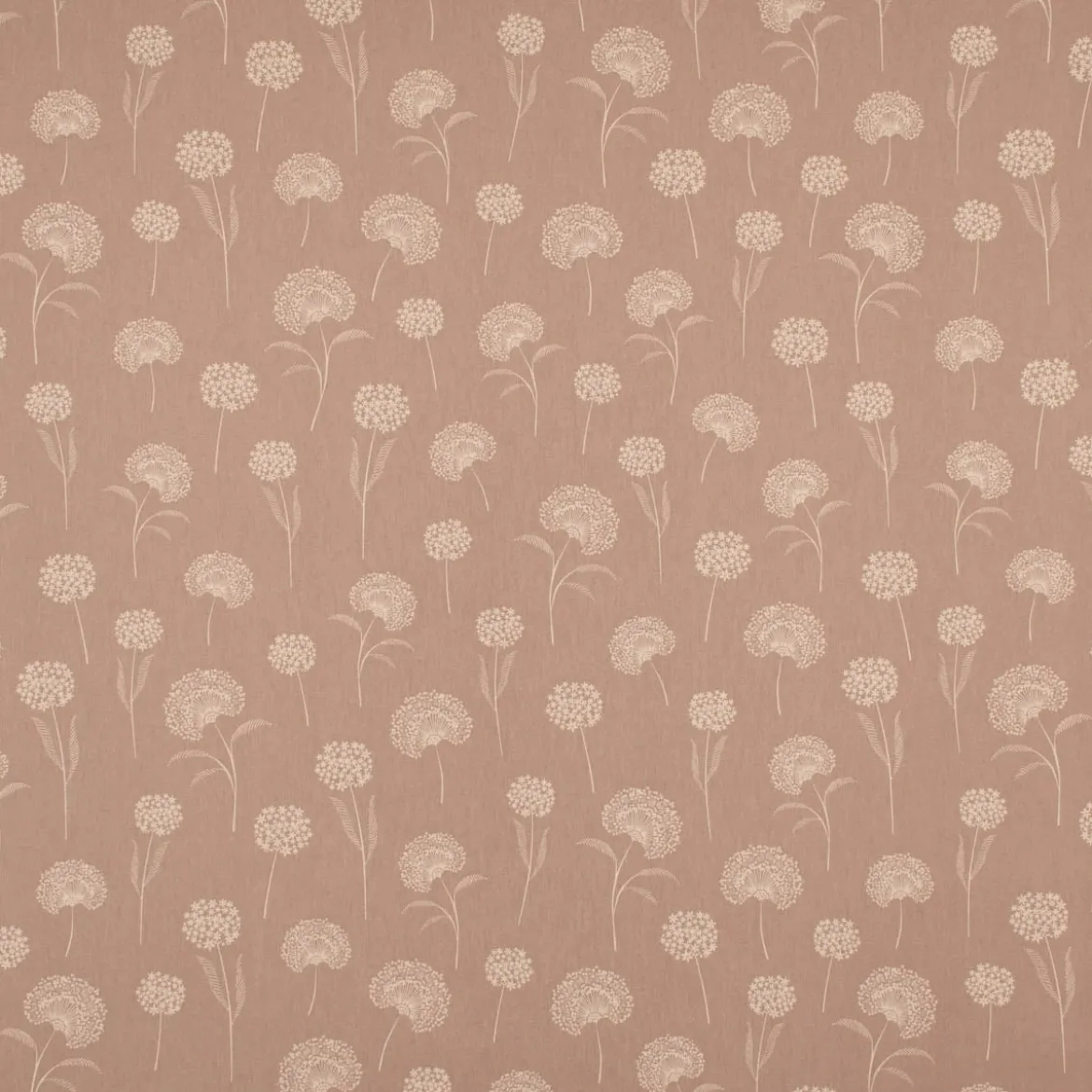 Dekostoff Halbpanama Leinenlook Elegant Dandelion Pusteblume taupe natur 1,40m Breite