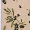 Dekostoff Halbpanama Leinenlook Olive Branch Olivenzweige natur grün 1,40m Breite