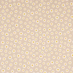 Dekostoff Halbpanama Leinenlook Daisy Sweet Garden Gänseblümchen Blüten natur weiß 1,40m Breite