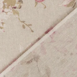 Dekostoff Halbpanama Leinenlook Classic Painted Rose Rosen natur rosa 1,40m Breite