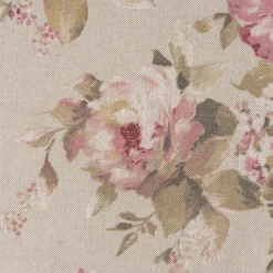 Dekostoff Halbpanama Leinenlook Classic Painted Rose Rosen natur rosa 1,40m Breite