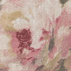 Dekostoff Halbpanama Leinenlook Classic Painted Rose Rosen natur rosa 1,40m Breite