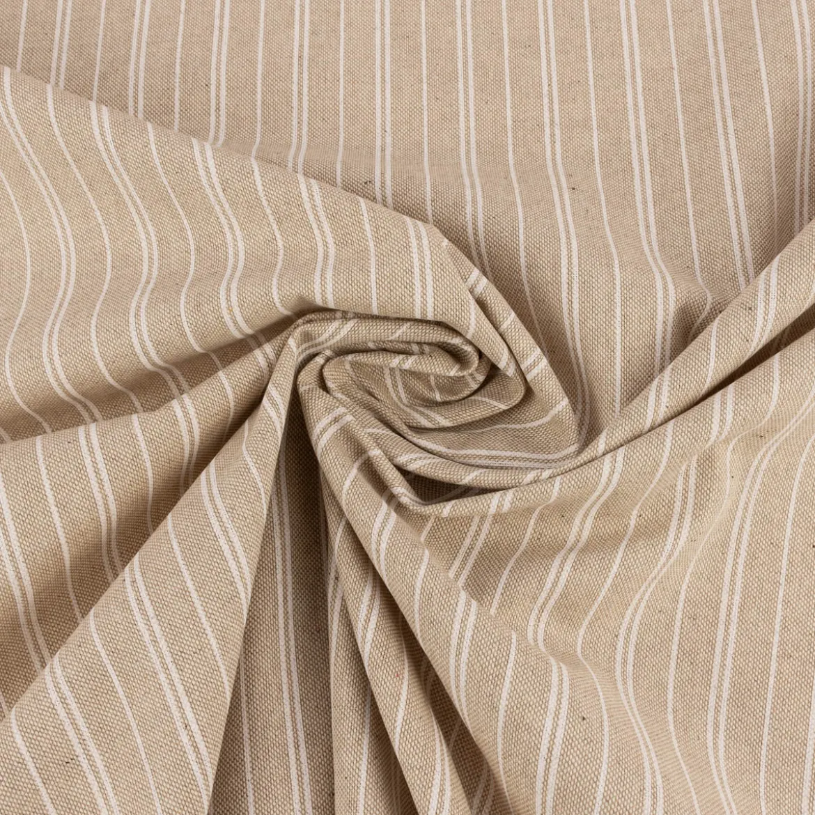 Dekostoff Halbpanama Leinenlook Basic Stripe Streifen natur weiß 1,40m Breite