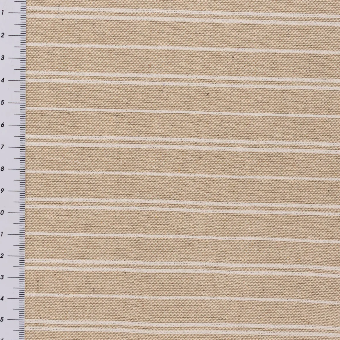 Dekostoff Halbpanama Leinenlook Basic Stripe Streifen natur weiß 1,40m Breite