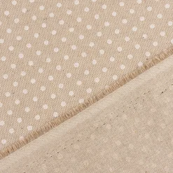 Dekostoff Halbpanama Leinenlook Basic Dot Pünktchen natur weiß 1,40m Breite