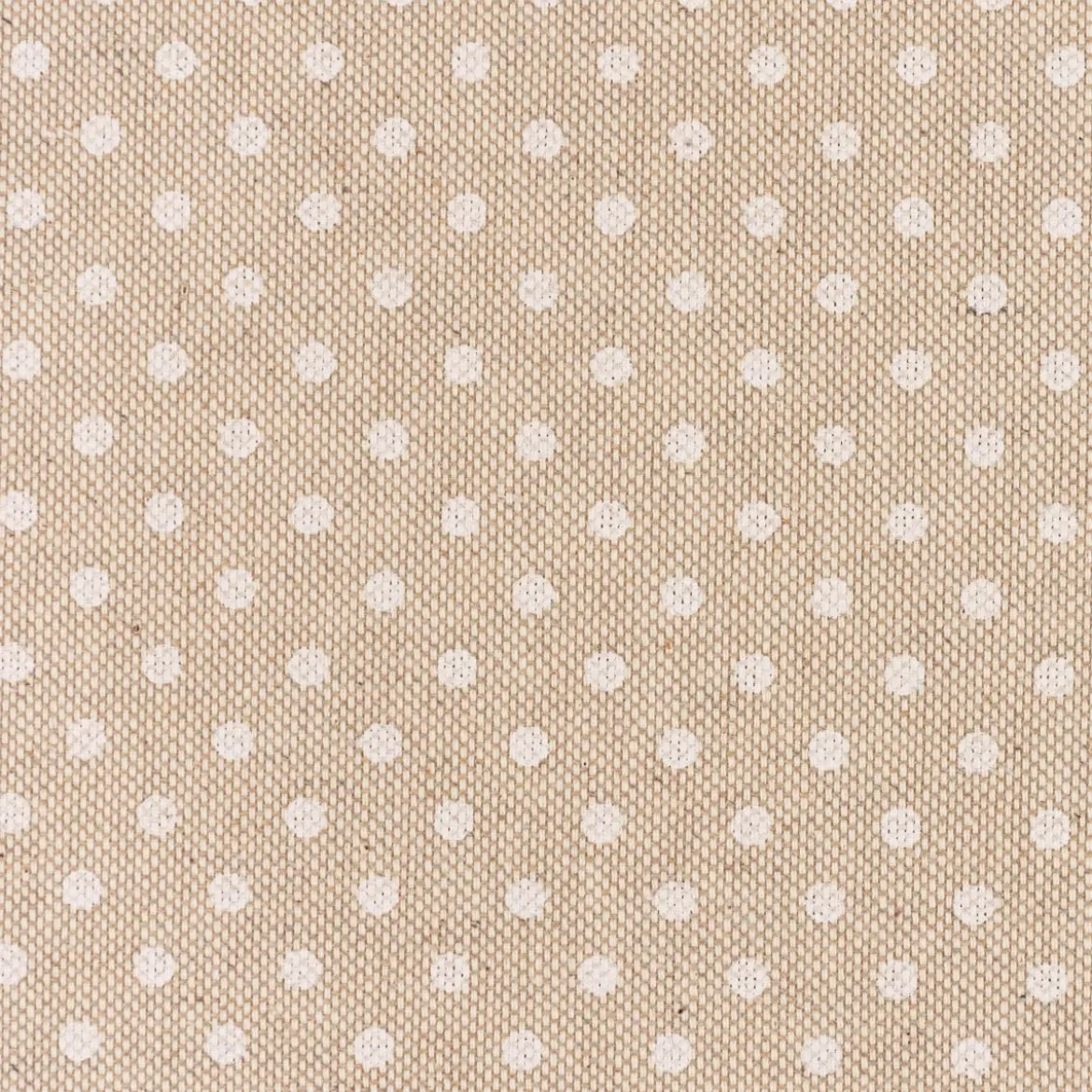 Dekostoff Halbpanama Leinenlook Basic Dot Pünktchen natur weiß 1,40m Breite