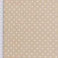Dekostoff Halbpanama Leinenlook Basic Dot Pünktchen natur weiß 1,40m Breite