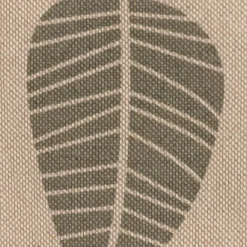 Dekostoff Halbpanama Leinenlook Scandi Retro Leaves Blätter natur rosa 1,40m Breite