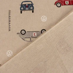 Dekostoff Halbpanama Leinenlook VW Beetle Racing Volkswagen Käfer natur rot grün blau 1,40m Breite
