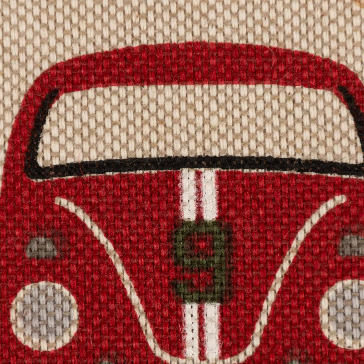 Dekostoff Halbpanama Leinenlook VW Beetle Racing Volkswagen Käfer natur rot grün blau 1,40m Breite