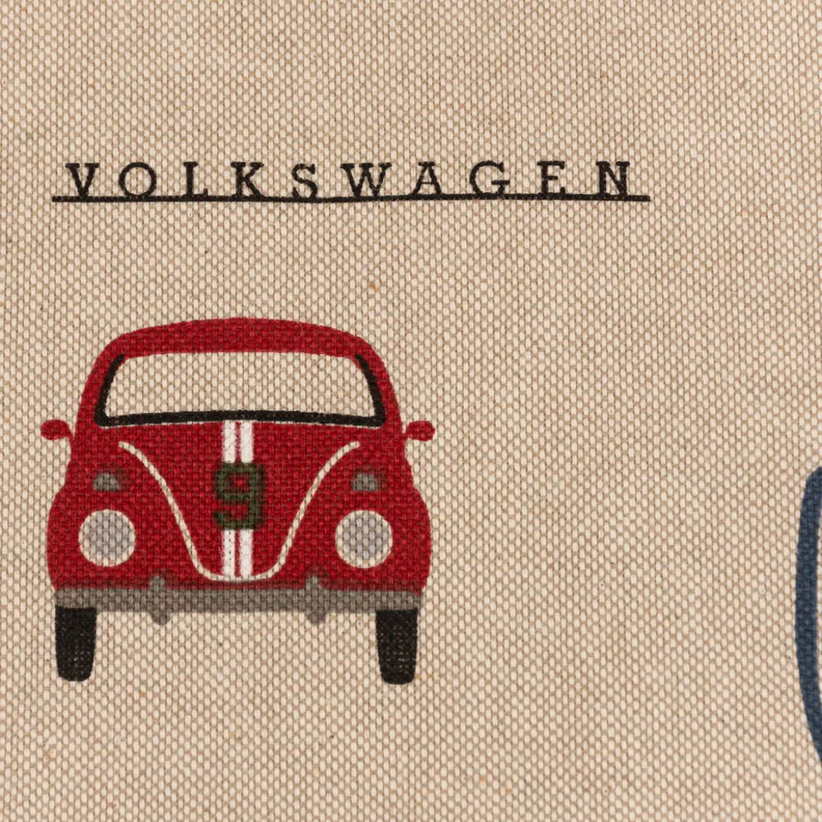 Dekostoff Halbpanama Leinenlook VW Beetle Racing Volkswagen Käfer natur rot grün blau 1,40m Breite