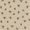 Dekostoff Halbpanama Leinenlook Bee Buzzing Bienen Hummeln natur gelb 1,40m Breite