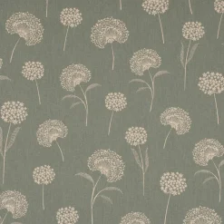 Dekostoff Halbpanama Leinenlook Elegant Dandelion Pusteblume mintgrün natur 1,40m Breite