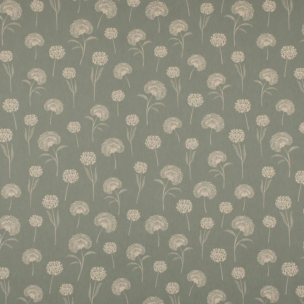 Dekostoff Halbpanama Leinenlook Elegant Dandelion Pusteblume mintgrün natur 1,40m Breite