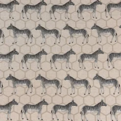 Dekostoff Halbpanama Leinenlook Zebra beige schwarz grau 1,40m Breite