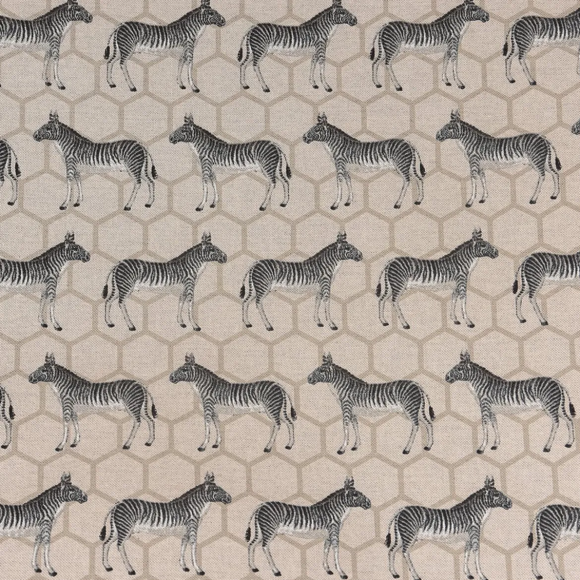 Dekostoff Halbpanama Leinenlook Zebra beige schwarz grau 1,40m Breite