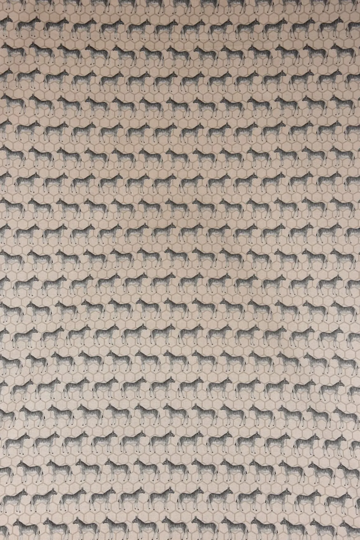 Dekostoff Halbpanama Leinenlook Zebra beige schwarz grau 1,40m Breite