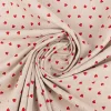 Dekostoff Halbpanama Leinenlook Little Love Heart Herzchen natur rot 1,40m Breite