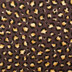 Dekostoff Halbpanama Leomuster Leoprint dunkelbraun gold 1,40m Breite