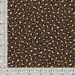Dekostoff Halbpanama Leomuster Leoprint dunkelbraun gold 1,40m Breite