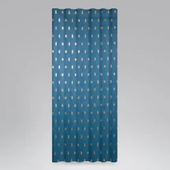 Dekostoff Halbpanama Metallikdruck Käfer blau gold metallic 1,40m Breite