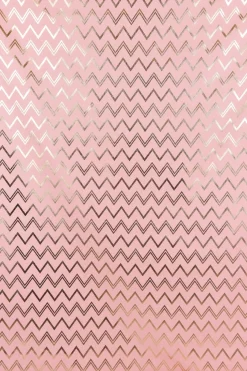 Dekostoff Halbpanama Metallikdruck Chevron Zacken rosa goldfarbig metallic 1,40m breit