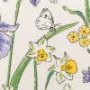 Dekostoff Halbpanama Rabbit Spring Fever Hasen Frühlingsblumen weiß bunt 1,40m Breite