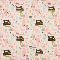Dekostoff Halbpanama Sewing Supplies Nähmaschine Nähutensilien ecru pastell 1,40m Breite