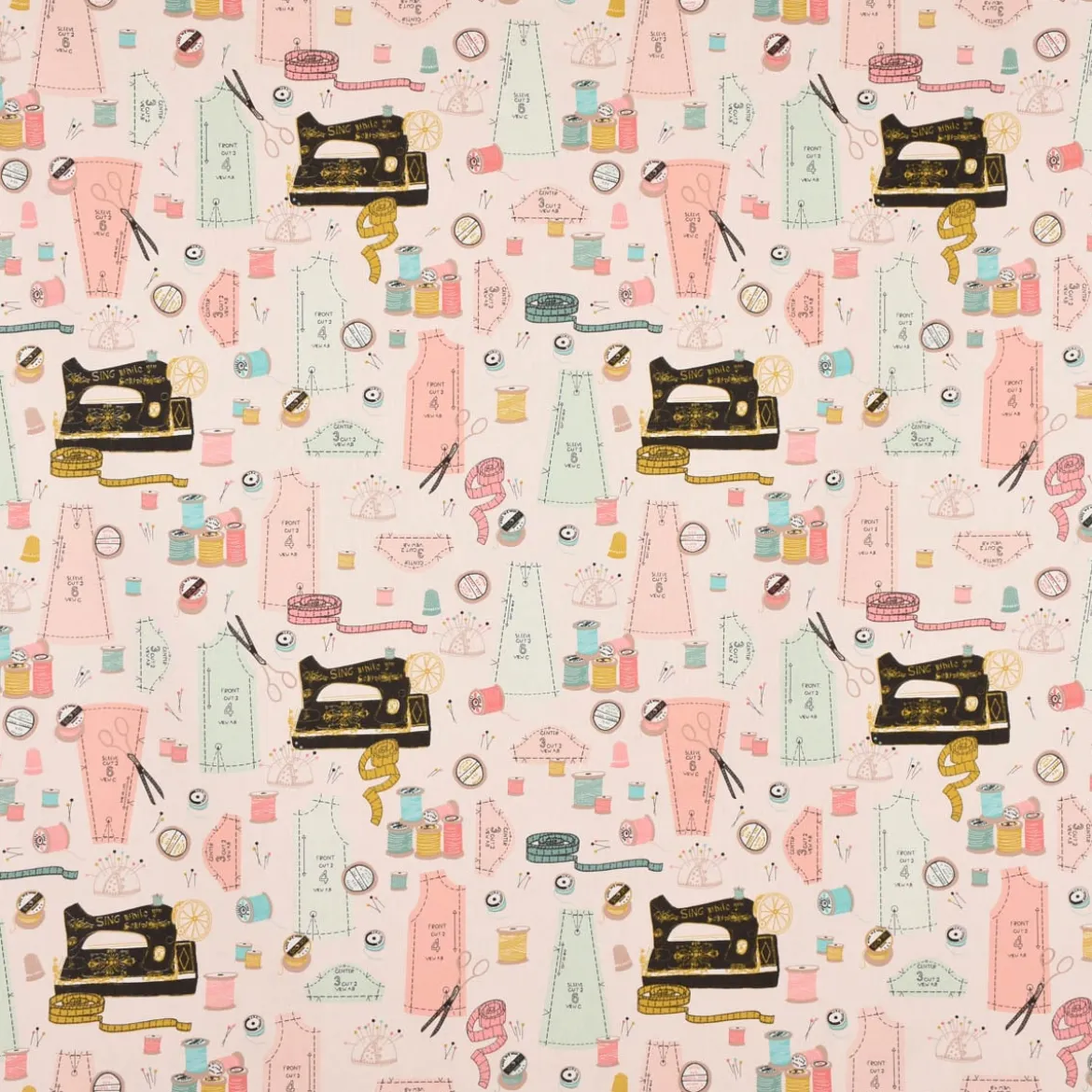 Dekostoff Halbpanama Sewing Supplies Nähmaschine Nähutensilien ecru pastell 1,40m Breite