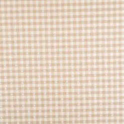 Dekostoff Herzchen Karo klein beige weiß 140cm Breite