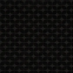 Dekostoff Jacquard Chenille Deluxe Soft Retro Leaf schwarz 1,40m Breite