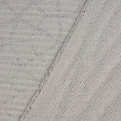 Dekostoff Jacquard Doubleface Glitzer geometrisch Kreise weiß silberfarbig 2,80m Breite