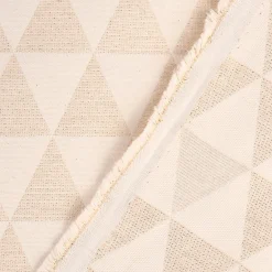 Dekostoff Jacquard Doubleface Premium Metallic Triangel Retro Scandi gold hellbeige 1,4m Breite