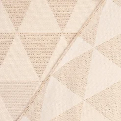 Dekostoff Jacquard Doubleface Premium Metallic Triangel Retro Scandi gold hellbeige 1,4m Breite