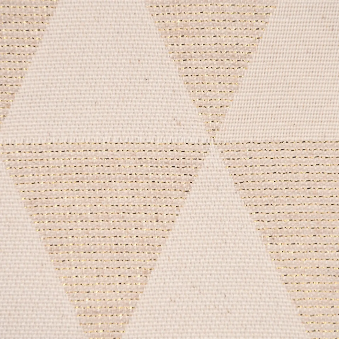 Dekostoff Jacquard Doubleface Premium Metallic Triangel Retro Scandi gold hellbeige 1,4m Breite