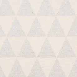 Dekostoff Jacquard Doubleface Premium Metallic Triangel Retro Scandi silber hellbeige 1,4m Breite