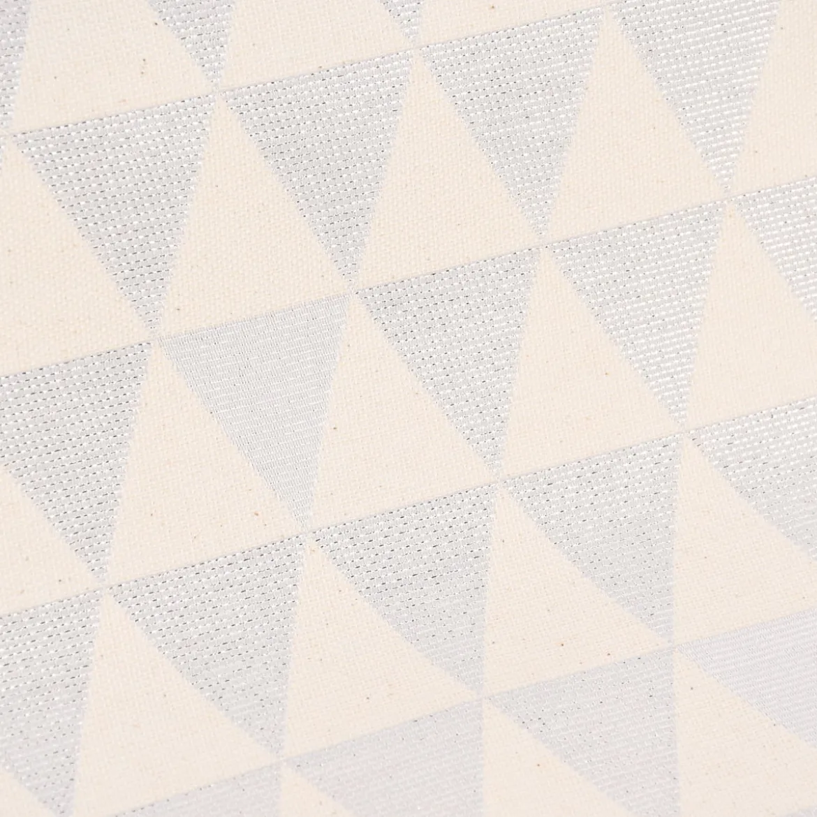 Dekostoff Jacquard Doubleface Premium Metallic Triangel Retro Scandi silber hellbeige 1,4m Breite