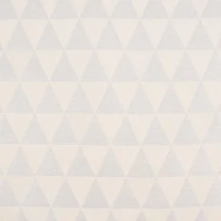 Dekostoff Jacquard Doubleface Premium Metallic Triangel Retro Scandi silber hellbeige 1,4m Breite