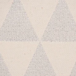 Dekostoff Jacquard Doubleface Premium Metallic Triangel Retro Scandi silber hellbeige 1,4m Breite