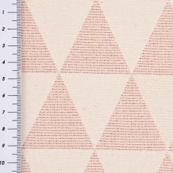 Dekostoff Jacquard Doubleface Premium Metallic Triangel Retro Scandi rosa hellbeige 1,4m Breite