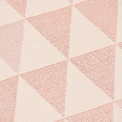 Dekostoff Jacquard Doubleface Premium Metallic Triangel Retro Scandi rosa hellbeige 1,4m Breite