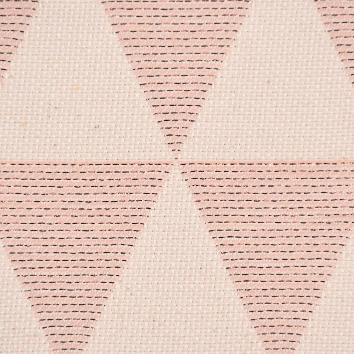Dekostoff Jacquard Doubleface Premium Metallic Triangel Retro Scandi rosa hellbeige 1,4m Breite