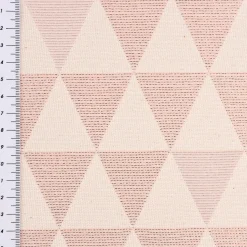 Dekostoff Jacquard Doubleface Premium Metallic Triangel Retro Scandi rosa hellbeige 1,4m Breite