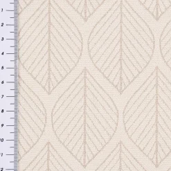 Dekostoff Jacquard Doubleface Premium Leaf Retro Scandi Blätter beige 1,4m Breite