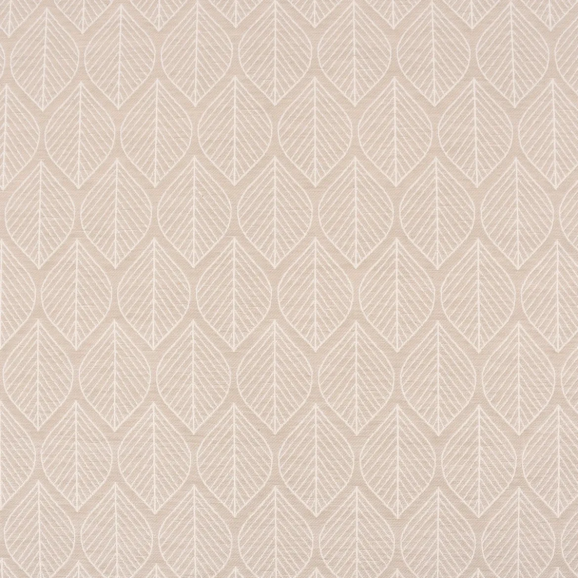 Dekostoff Jacquard Doubleface Premium Leaf Retro Scandi Blätter beige 1,4m Breite